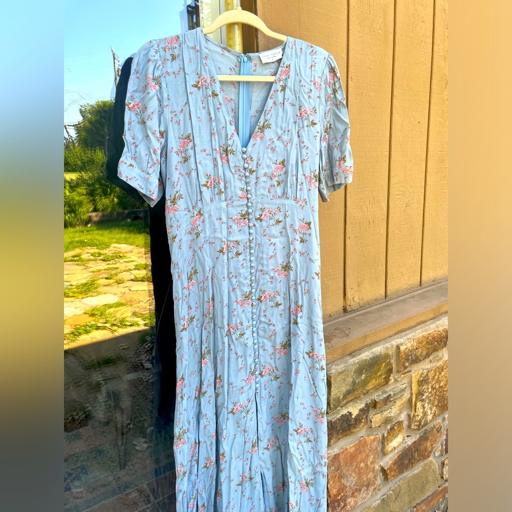 Dress Forum Blue Button Detail Dress